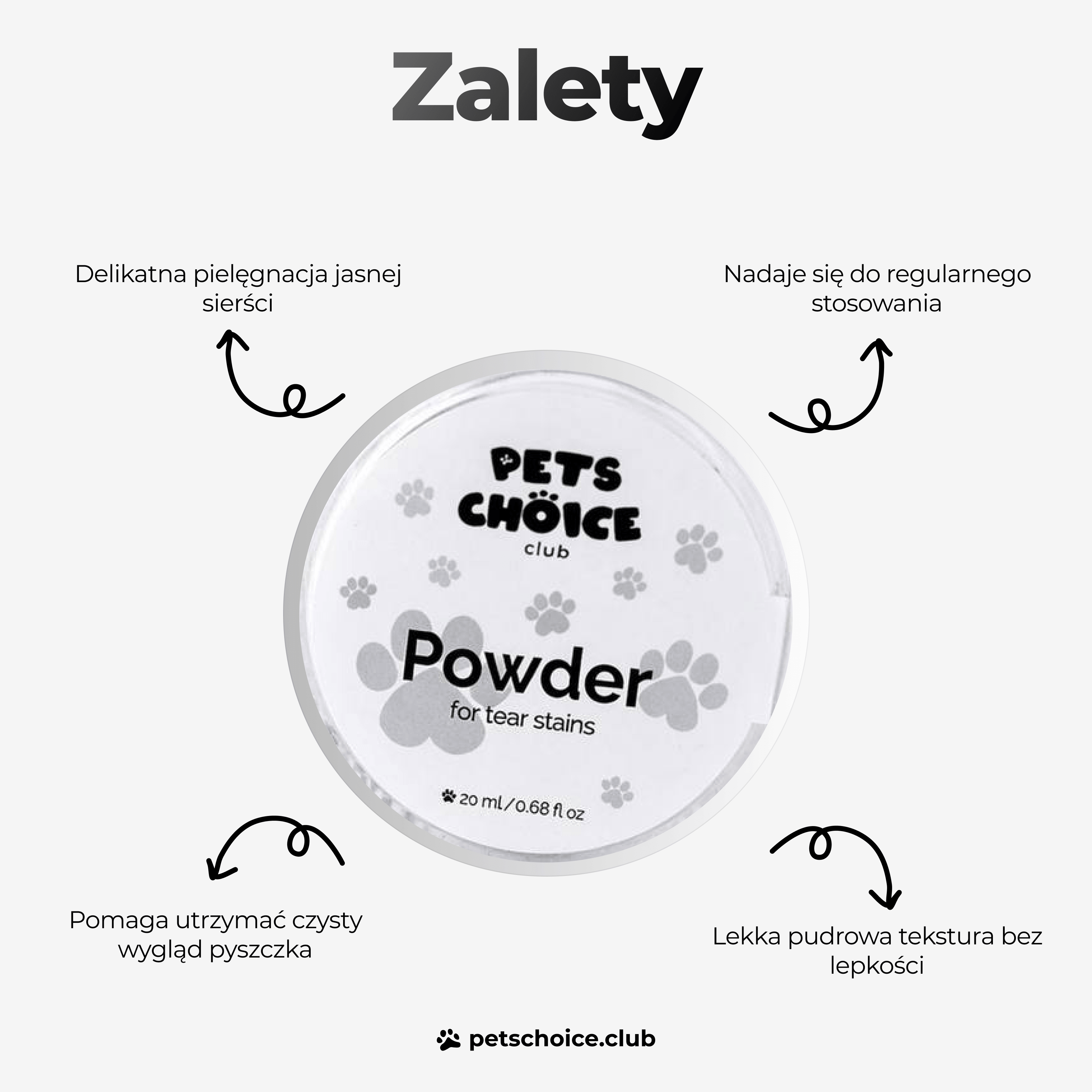 Puder do okolic oczu psa – zalety produktu