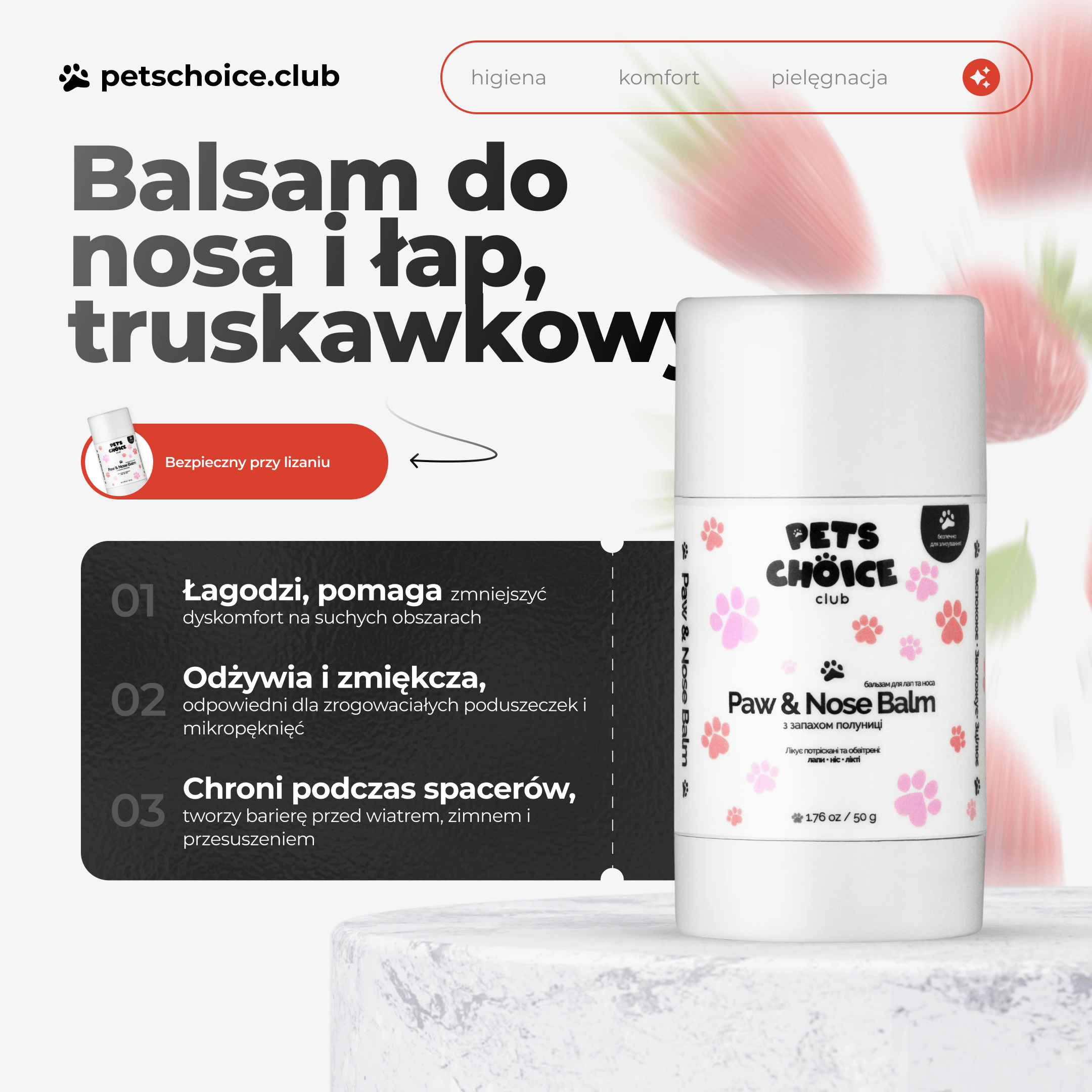 Zestaw do pielęgnacji psa po spacerze – balsam do łap i nosa