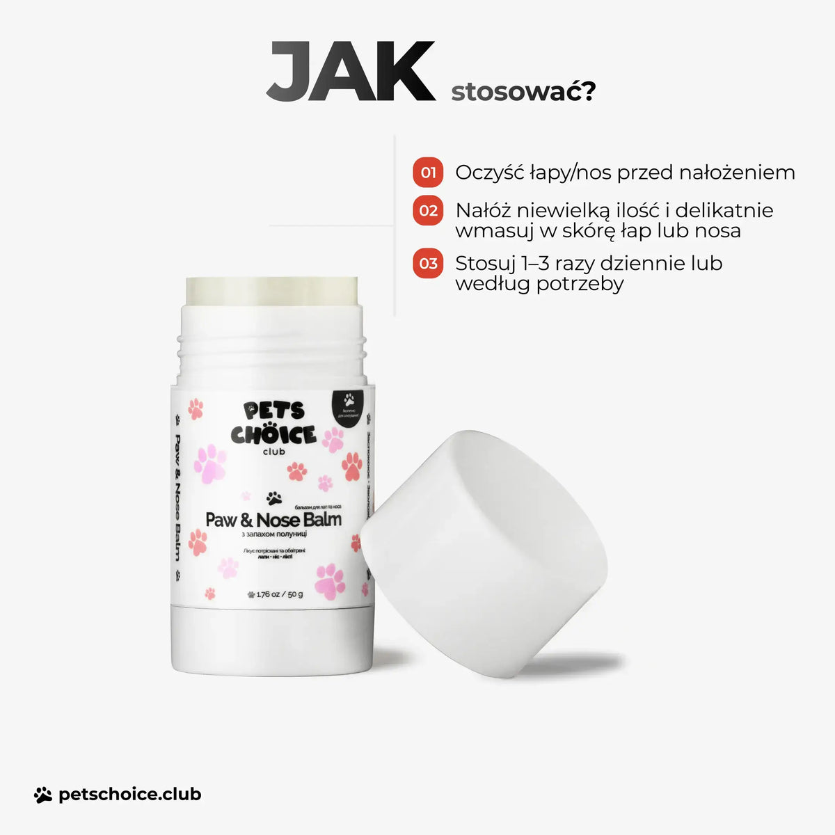 Balsam do łap i nosa psa – informacje na opakowaniu