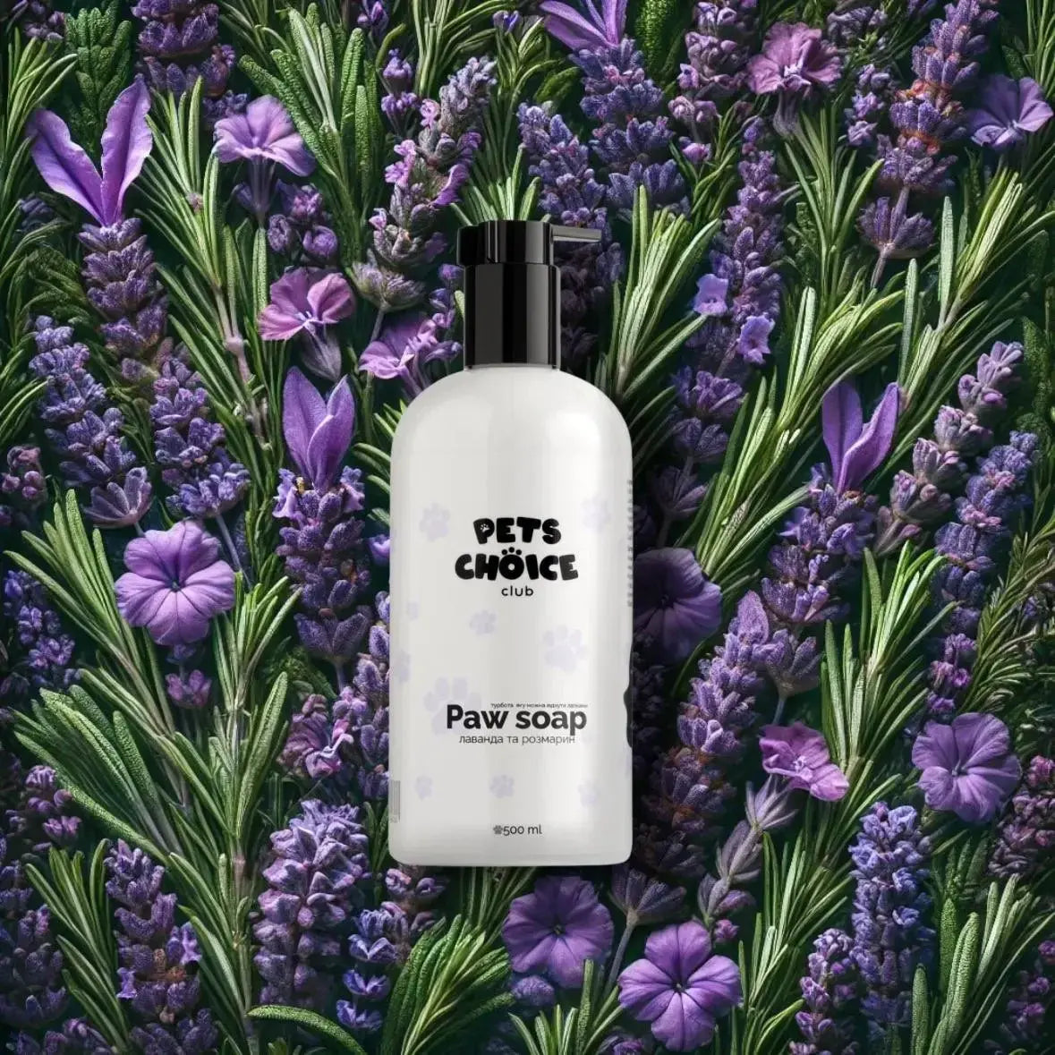 NATURAL PAW SOAP | Mydło do łapek, lawenda, rozmaryn, 500 ml